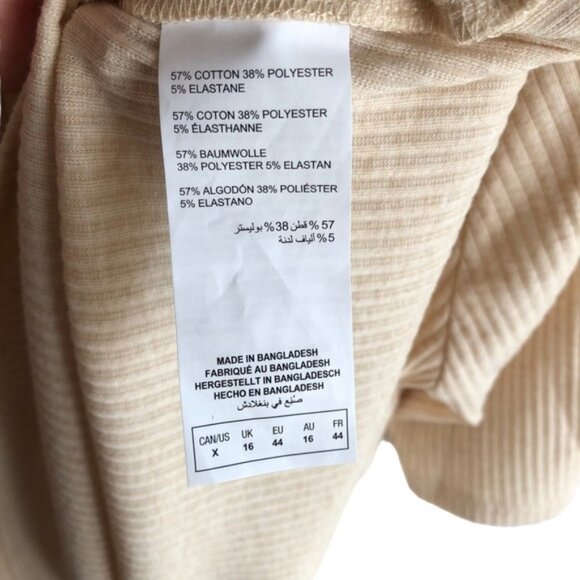 Addition Elle Henley Top Size 0X Oatmeal Ribbed - Picture 7 of 8